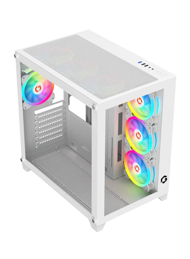 Emperor Artic Series Mid Tower Gaming Case - ARGB+Remote, 7 Fans Case White