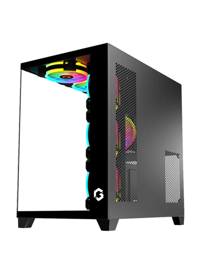 Emperor Midnight Series Mid Tower Gaming Case - ARGB+Remote, 7 Fans & type-c Case Black