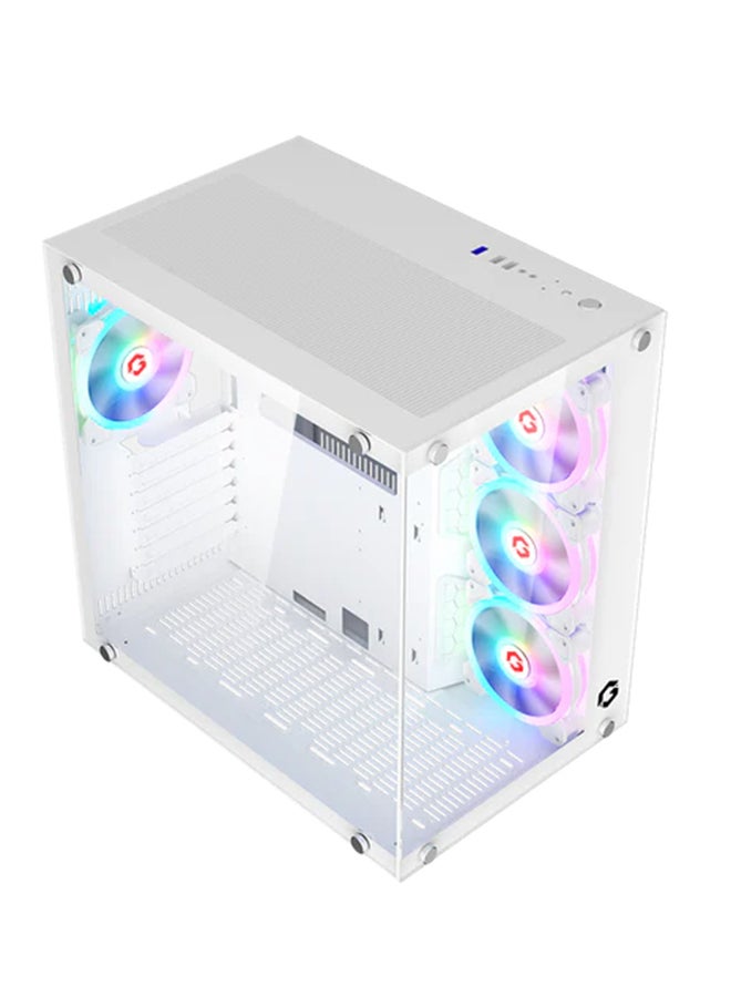 Emperor Arctic II Series Mid Tower Gaming Case - ARGB+Remote, 7 Fans Case White