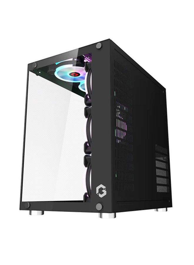 Emperor Midnight II Series Mid Tower Gaming Case - ARGB+Remote, 7 Fans Case Black