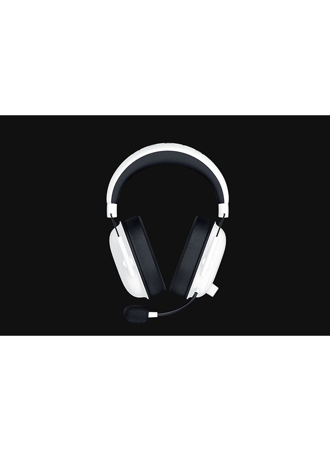 Razer BlackShark V2 HyperSpeed Wireless Gaming Headset, 280g Lightweight, THX Spatial Audio, Bendable Mic, 50mm Drivers, 2.4GHz, Bluetooth or USB, 70 Hr Battery w/USB Type C Charging - White Edition