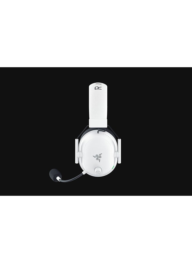 Razer BlackShark V2 HyperSpeed Wireless Gaming Headset, 280g Lightweight, THX Spatial Audio, Bendable Mic, 50mm Drivers, 2.4GHz, Bluetooth or USB, 70 Hr Battery w/USB Type C Charging - White Edition