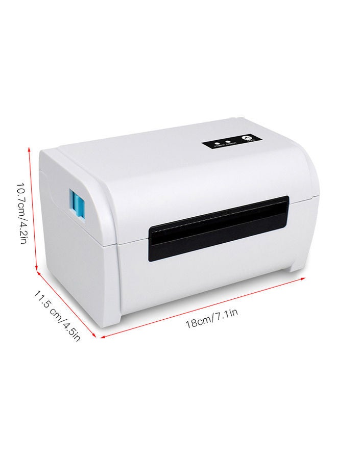 Thermal Label Printer USB BT Connection White