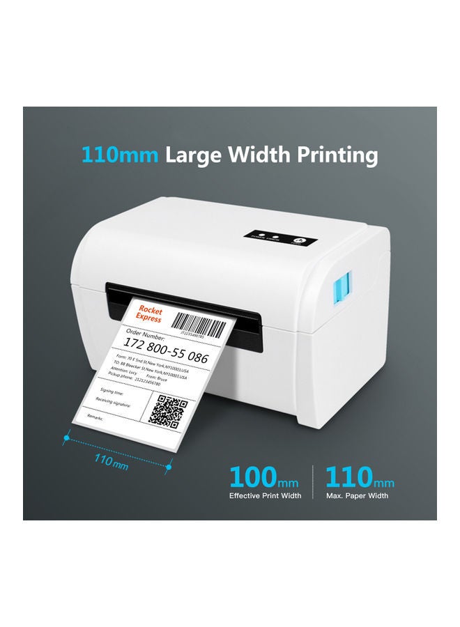 Thermal Label Printer USB BT Connection White