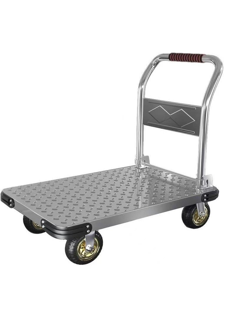 Trolley,Foldable Portable Multifunction Folding Shopping Cart,Flatbed,Small Car Heavy Steel Handcart