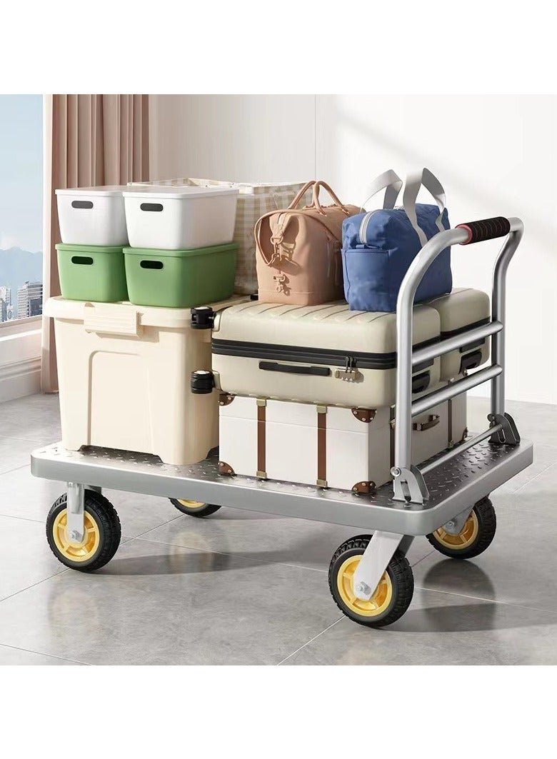 Trolley,Foldable Portable Multifunction Folding Shopping Cart,Flatbed,Small Car Heavy Steel Handcart