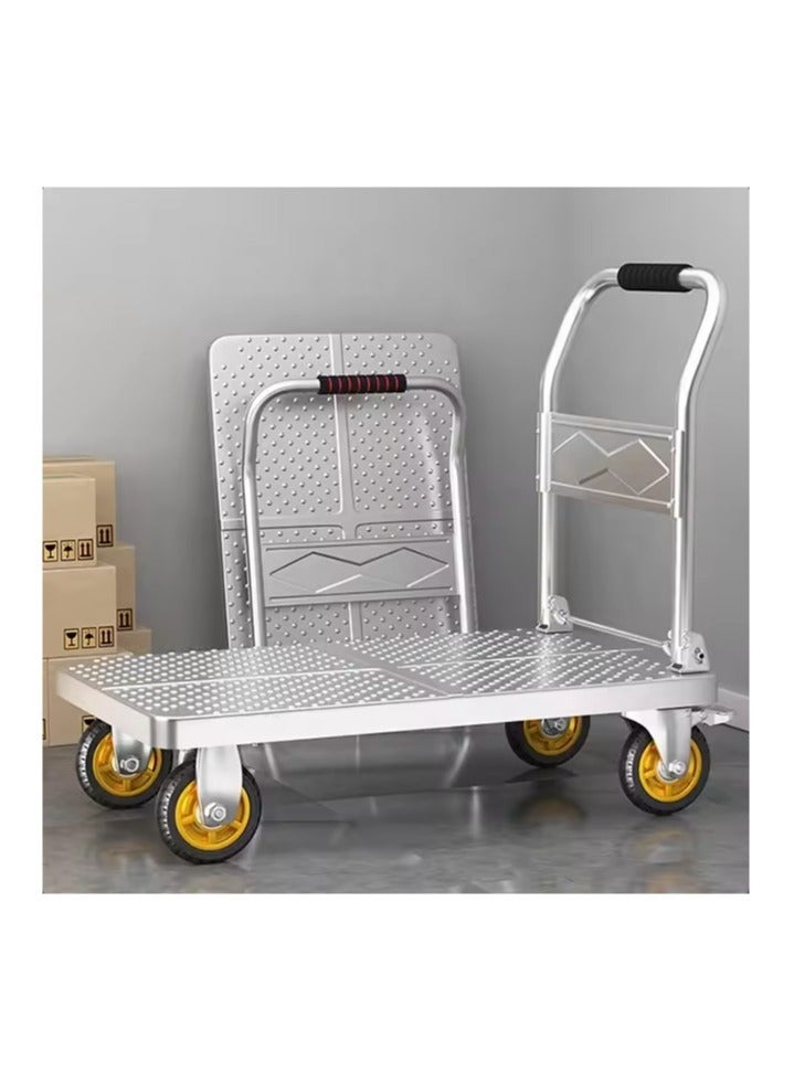 Trolley,Foldable Portable Multifunction Folding Shopping Cart,Flatbed,Small Car Heavy Steel Handcart