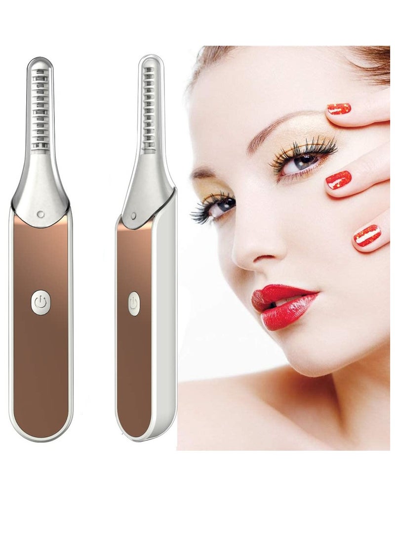 Portable USB Rechargeable Heated Eyelash Curler for Effortless Natural Curls, Long-Lasting and Quick Styling Solution