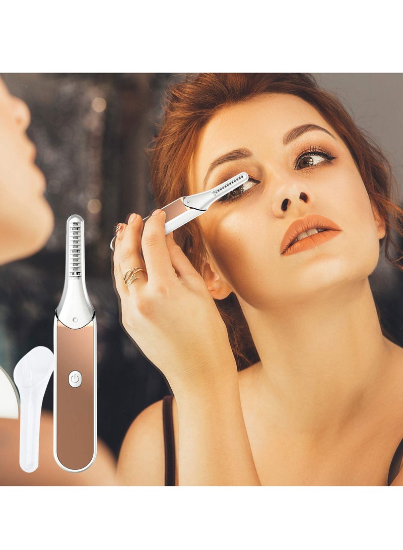 Portable USB Rechargeable Heated Eyelash Curler for Effortless Natural Curls, Long-Lasting and Quick Styling Solution