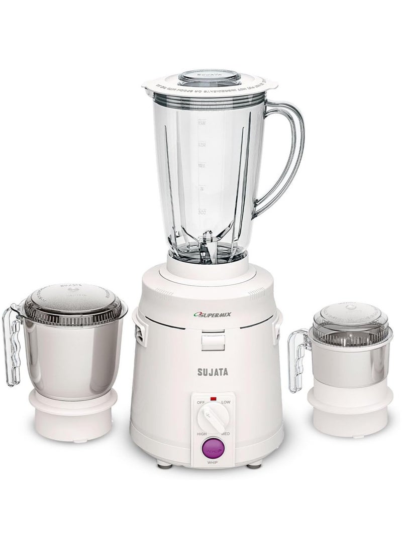 Sujata Supermix 900 Watts Mixer Grinder | 22000 Rotations Per Min | 90 Minutes Continuous Running | 3 Versatile Jars 1750 ml, 1000 ml and 400 ml