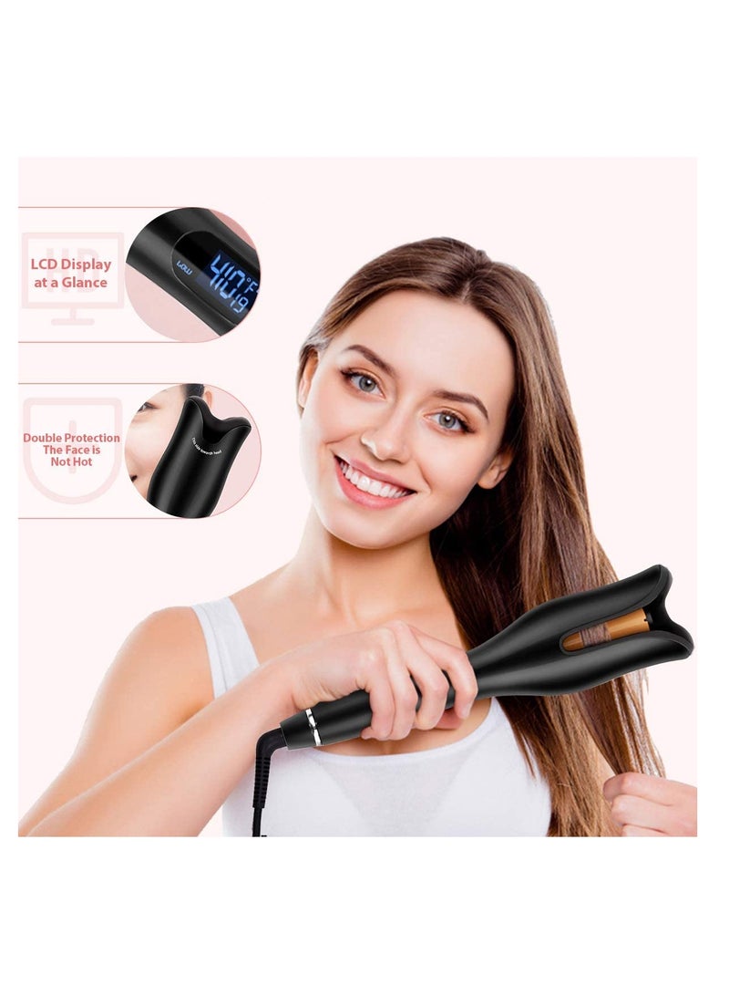 Automatic Curling Iron,  Professional Electric Magic Hair Curler Wand Steam Spiral Hair Curlers Styling Tool with LCD Display Adjustable Temperature for Women Long Hair