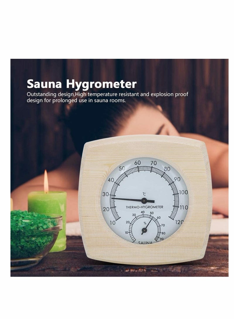 2-in-1 Wooden Sauna Thermometer & Hygrometer - Accurate Temperature & Humidity Meter for Sauna Accessories