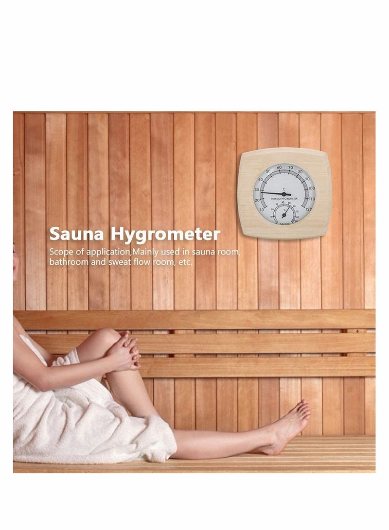 2-in-1 Wooden Sauna Thermometer & Hygrometer - Accurate Temperature & Humidity Meter for Sauna Accessories