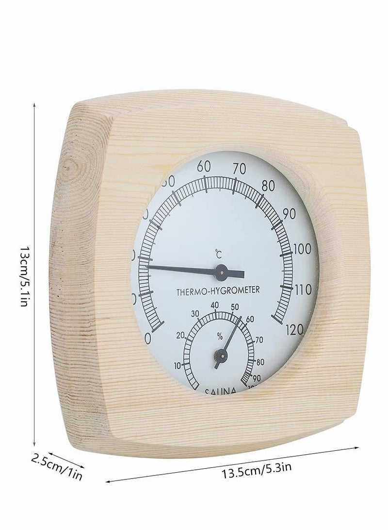 2-in-1 Wooden Sauna Thermometer & Hygrometer - Accurate Temperature & Humidity Meter for Sauna Accessories