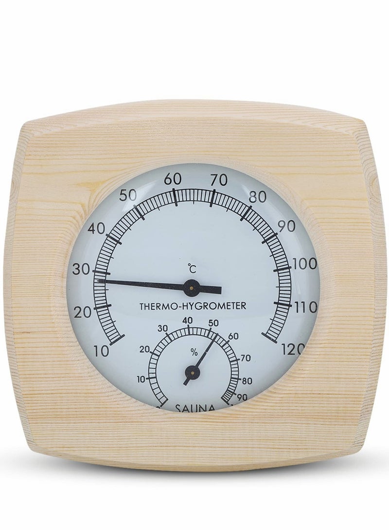 2-in-1 Wooden Sauna Thermometer & Hygrometer - Accurate Temperature & Humidity Meter for Sauna Accessories