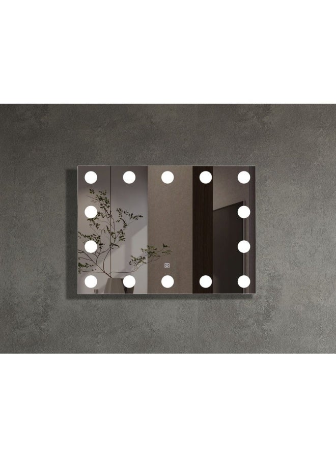 Milano Mirror Copper Free Mirror Bathroom Mirror  Wall Mounted Mirror Modern Mirror for Bedroom Living Room With Lightin Bulbs (Hs16464)