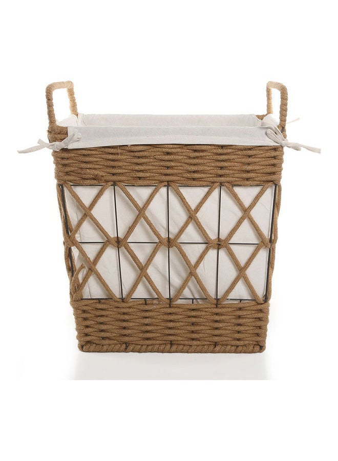 Rectangular Rope Hamper With Lining Natural 53x40x53cm