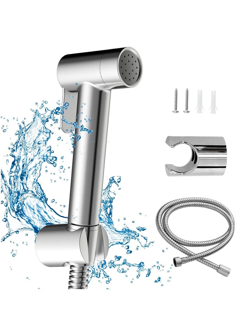 Bidet Shattaf Set, Copper Alloy Bidet Sprayer for Toilet with 47 inch Bidet Hose and Holder for Muslim Shower and Personal Hygiene