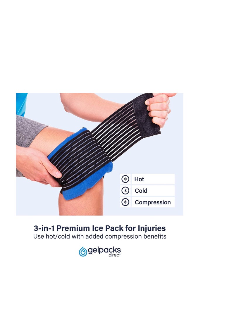 Versatile 3-in-1 Reusable Gel Ice Pack for Sports Injuries, Muscle Pain Relief & Sciatica - Flexible Hot & Cold Therapy for All Body Areas