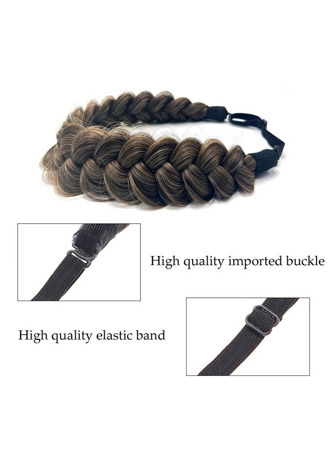 Oecwegr Synthetic Hair Braided Headband Classic Wide Strands Wedding Disorderly Fluffy Braids Wig Band Women Beauty Accessory