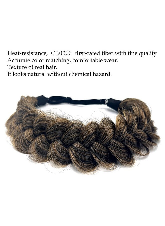 Oecwegr Synthetic Hair Braided Headband Classic Wide Strands Wedding Disorderly Fluffy Braids Wig Band Women Beauty Accessory