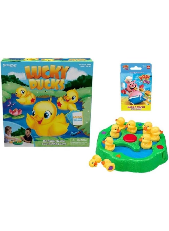 Lucky Ducks - The Memory and Matching Game That Moves - Includes A Fun Pop Make-A-Match Card Game