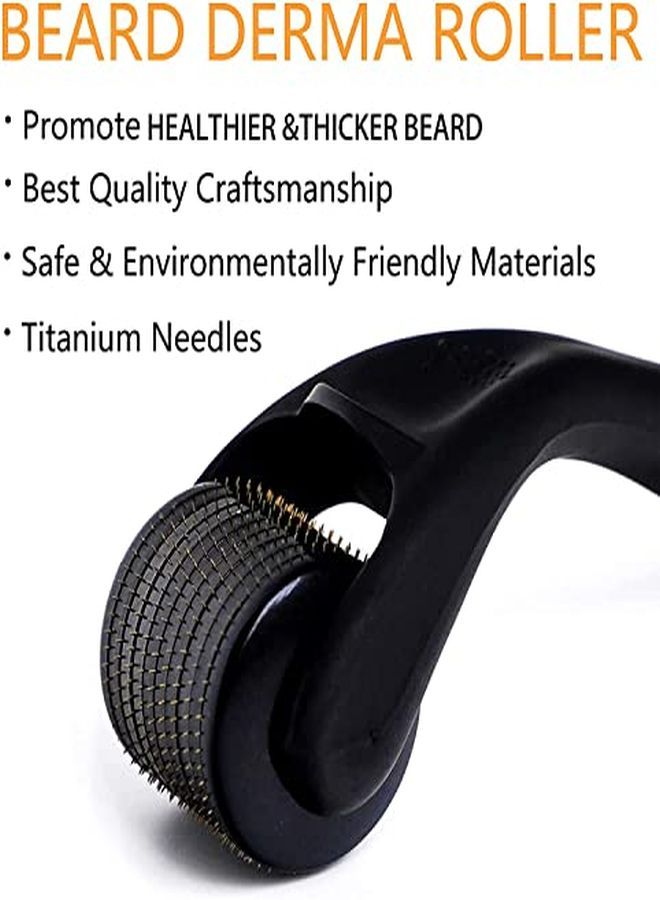 A Roller For Beard Growth For Men,Titanium Microneedling Roller For Patchy Hair Beard Growth For Home W/Storage Case