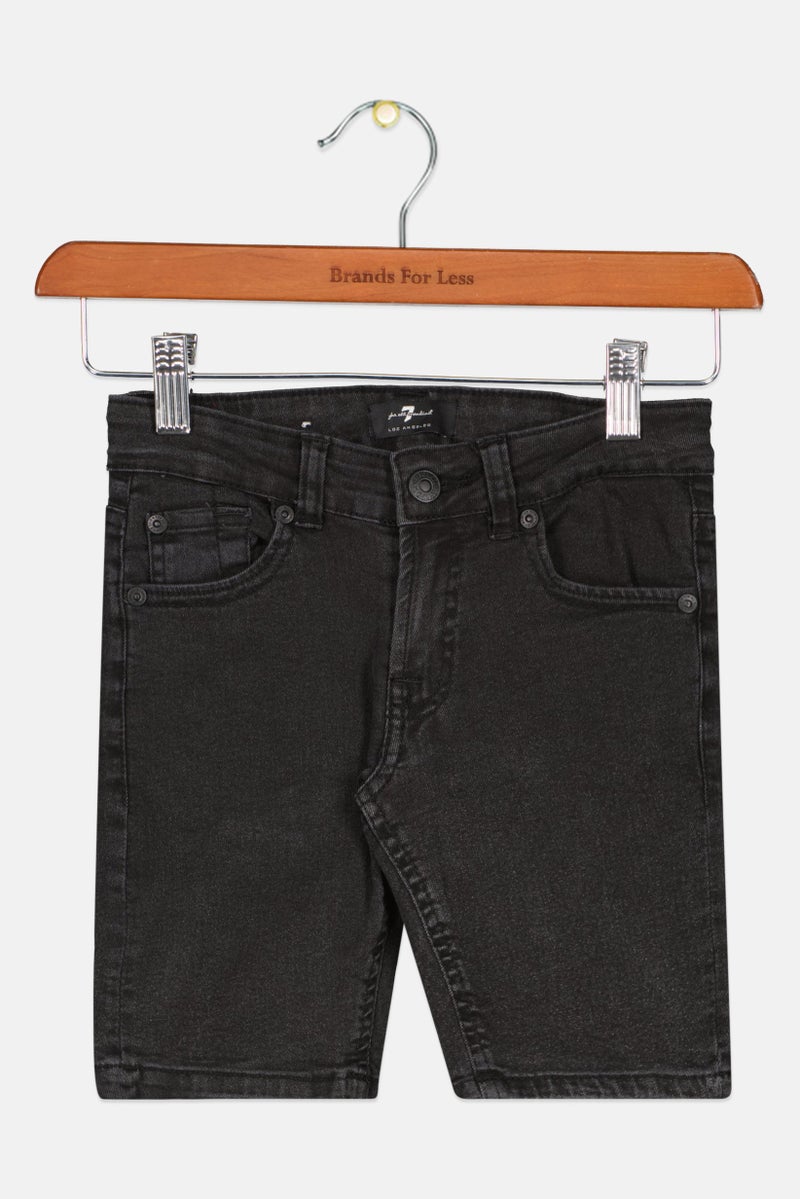 Kids Girl Wash Bermuda Shorts, Black