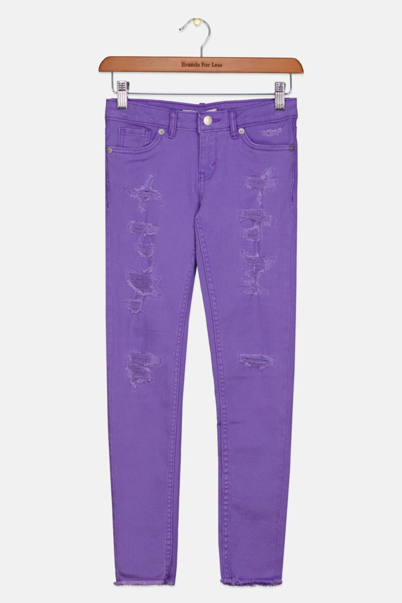 Kids Girls Super Skinny Jeans, purple