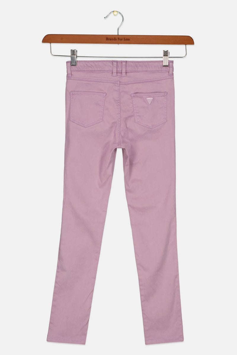 Kids Girl Skinny Fit Washed Stretchable Jeans, Purple