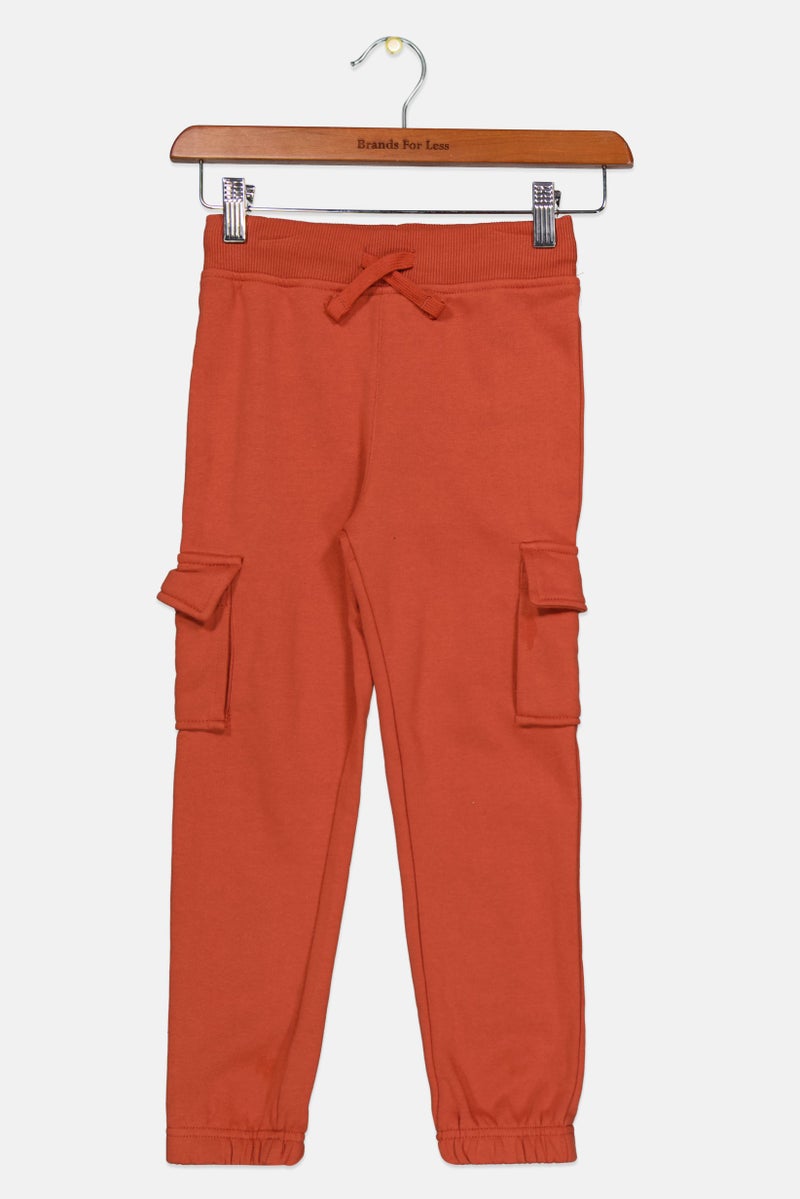 Kids Girl Plain Pull On Pants, Orange