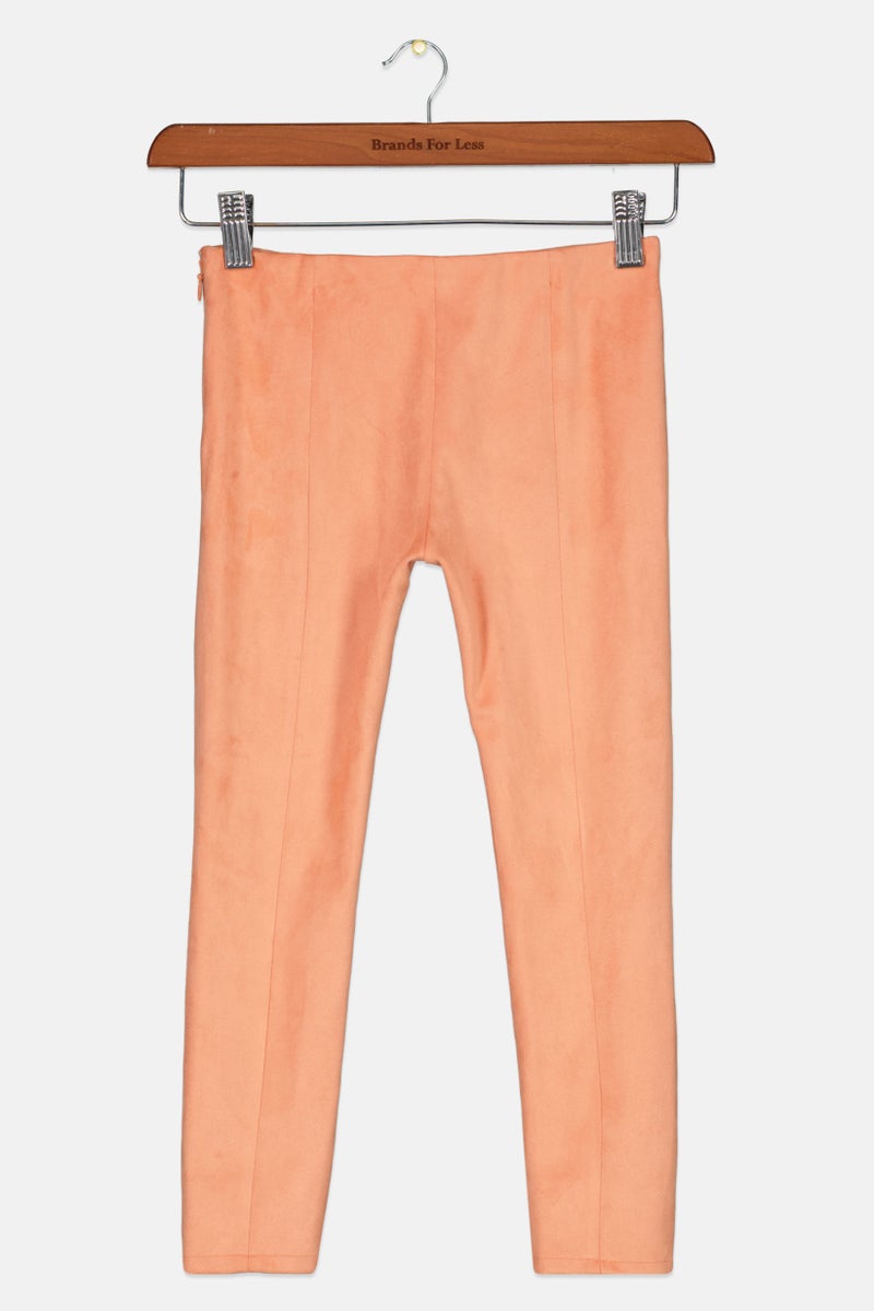 Kids Girl Velvet Pull On Pants, Orange