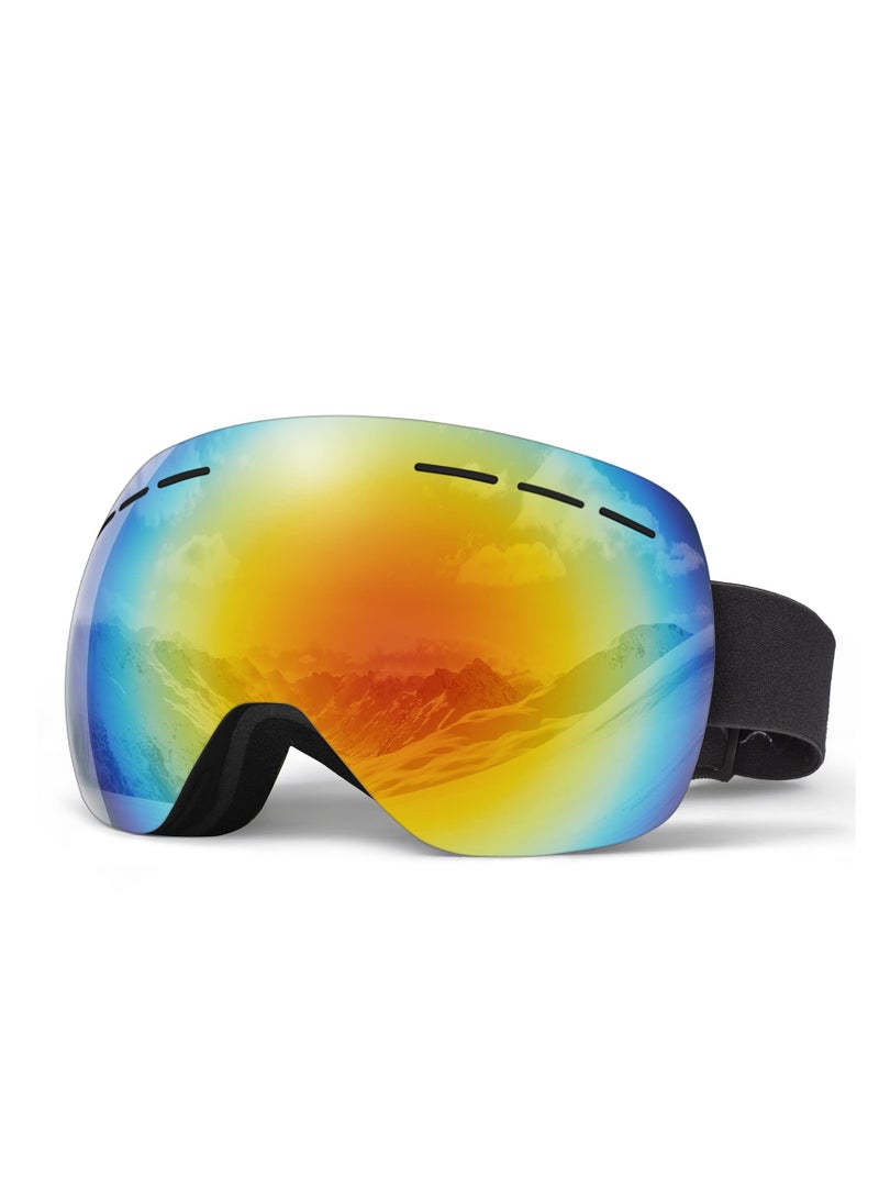 Premium Ski Goggles for Winter Sports, Frameless, Anti-Fog, Interchangeable Lenses, 100% UV Protection, Perfect for Snowboarding