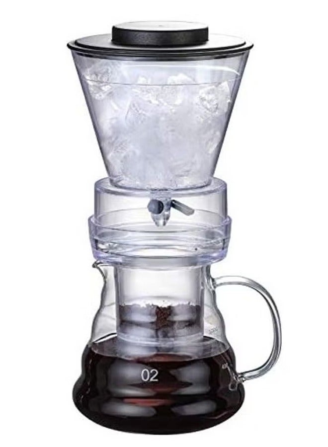 Cold Brew Coffee Maker Adjustable Dripper With Glass Caraffe Multicolour