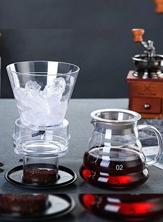 Cold Brew Coffee Maker Adjustable Dripper With Glass Caraffe Multicolour