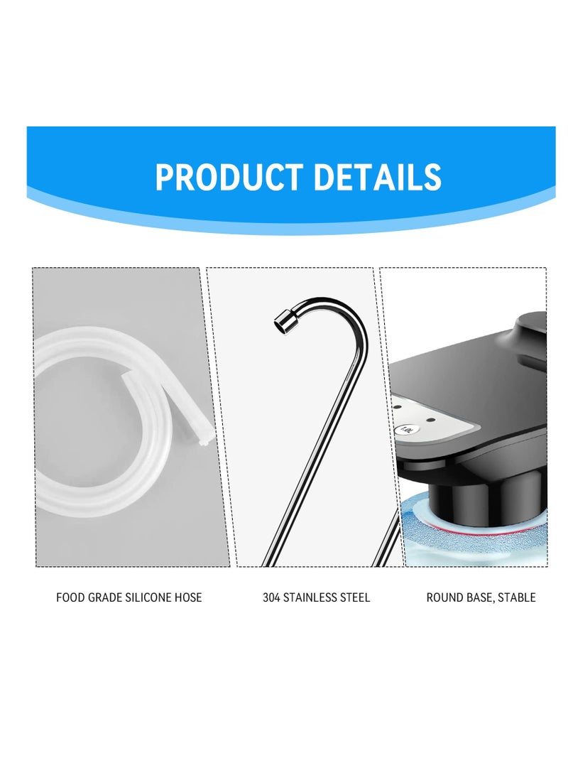 Automatic Water Dispenser for 5 Gallon Bottle, USB Rechargeable Water Pump with Pad, Portable Electric Drinking Water Pump, Universal Automatic Drinking Water Pump for Home, Kitchen, Office, Black