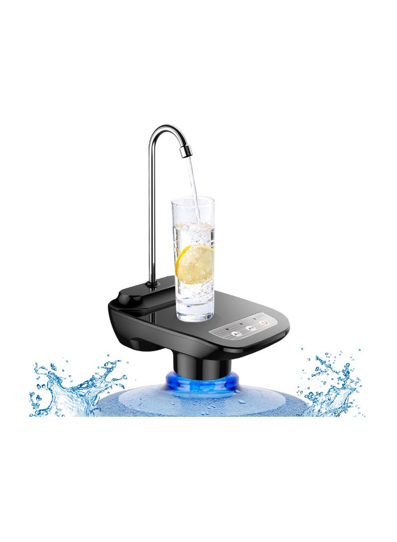 Automatic Water Dispenser for 5 Gallon Bottle, USB Rechargeable Water Pump with Pad, Portable Electric Drinking Water Pump, Universal Automatic Drinking Water Pump for Home, Kitchen, Office, Black