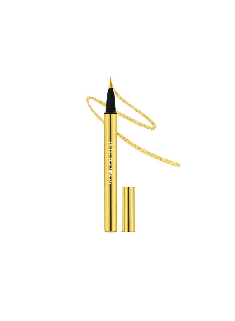 Swiss Beauty Eye Sparkle Sketch eye liner Smudge proof Waterproof eye makeup with Glittery effect  Precision application Quick dry Shade  Charming Gold 0.6g