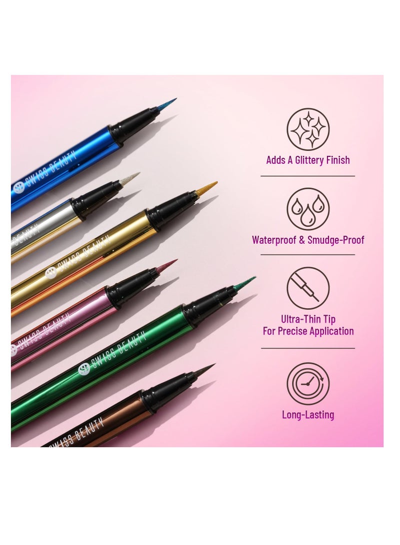 Swiss Beauty Eye Sparkle Sketch eye liner Smudge proof Waterproof eye makeup with Glittery effect  Precision application Quick dry Shade  Charming Gold 0.6g