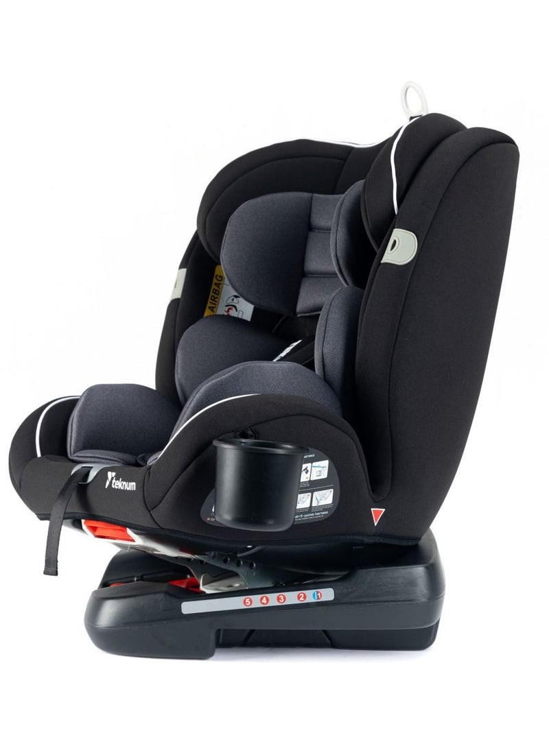 Evolve 360 Car Seat (0 - 12Yrs) With Sunveno Fashion Diaper Bag - Grey