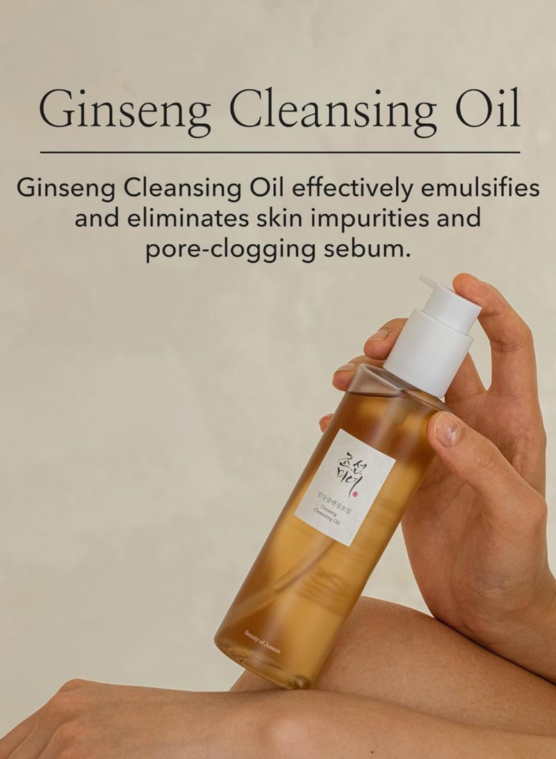 Cleansing & Hydrating Due & face scrubber - Deep Ginseng Cleansing Oil for Makeup Removal + Hydrating Ginseng Essence Water for Radiant Skin | Gentle, Effective Skincare Duo for All Skin Types 360ml