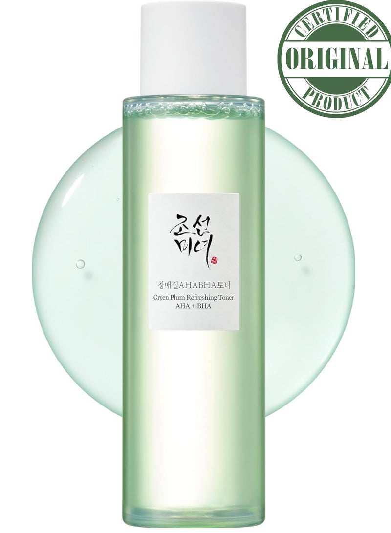 Green Plum Refreshing Toner with AHA and BHA - Exfoliating and Hydrating Face Toner - 150ml (5 fl. oz.) - Gently Removes Dead Skin Cells, Unclogs Pores, and Balances Skin for a Clear, Radiant Complexion 150ml