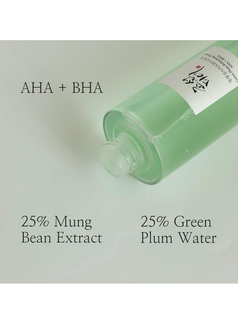 Green Plum Refreshing Toner with AHA and BHA - Exfoliating and Hydrating Face Toner - 150ml (5 fl. oz.) - Gently Removes Dead Skin Cells, Unclogs Pores, and Balances Skin for a Clear, Radiant Complexion 150ml