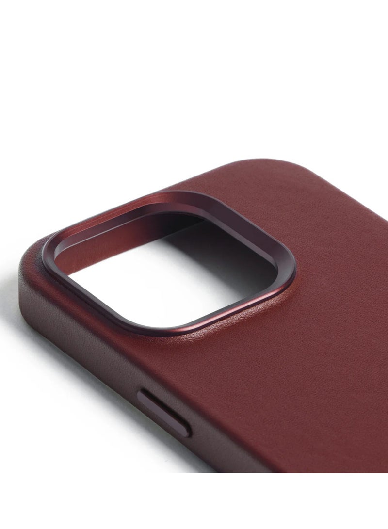 Mujjo Leather Case for iPhone 15 Pro - Leather Case, MagSafe Compatible, Premium European Leather, Slim & Stylish Profile, Enhanced Phone & Camera Lens Protection, Recycled Materials Burgundy