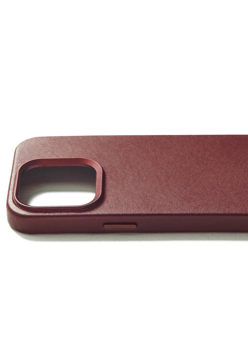 Mujjo Leather Case for iPhone 15 Pro - Leather Case, MagSafe Compatible, Premium European Leather, Slim & Stylish Profile, Enhanced Phone & Camera Lens Protection, Recycled Materials Burgundy