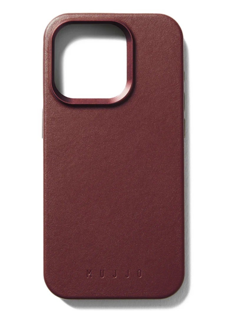 Mujjo Leather Case for iPhone 15 Pro - Leather Case, MagSafe Compatible, Premium European Leather, Slim & Stylish Profile, Enhanced Phone & Camera Lens Protection, Recycled Materials Burgundy