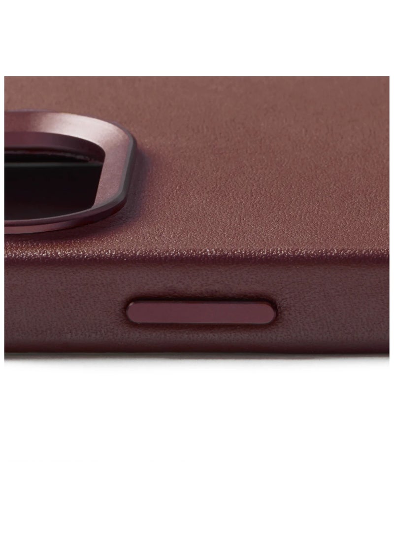 Mujjo Leather Case for iPhone 15 Pro - Leather Case, MagSafe Compatible, Premium European Leather, Slim & Stylish Profile, Enhanced Phone & Camera Lens Protection, Recycled Materials Burgundy