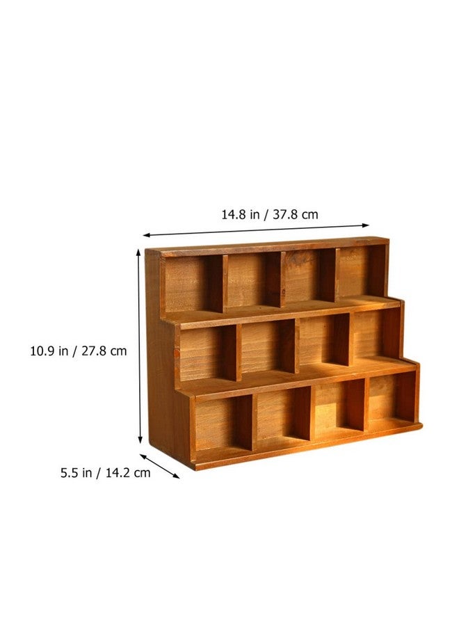 12 Compartment Shadow Box Display Shelf Organizer Small Item Display Unit For Wall Or Table Desk Memorabilia Holder