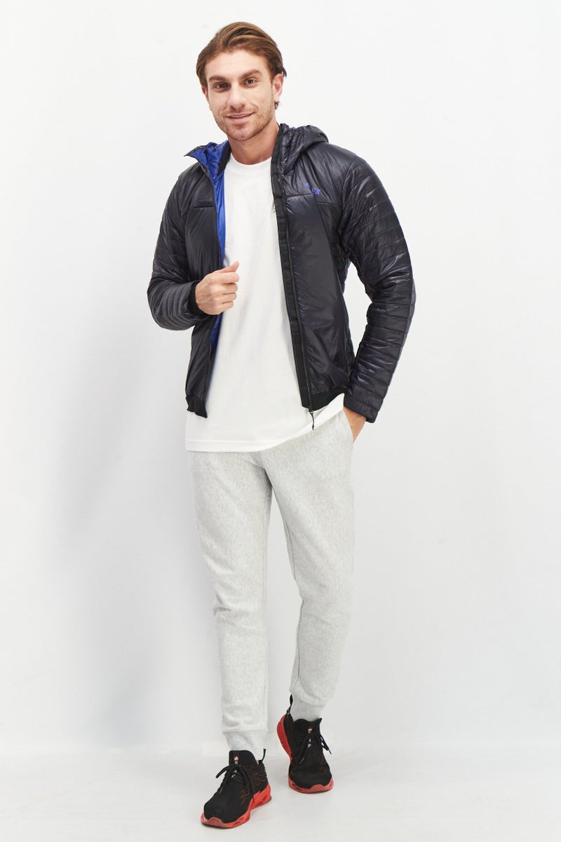 Men Sportswear Fit Long Sleeves Outdoor Jacket, Navy