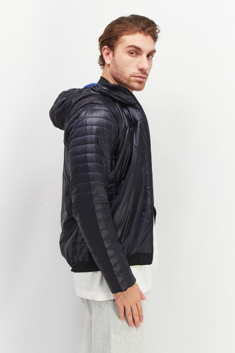Men Sportswear Fit Long Sleeves Outdoor Jacket, Navy